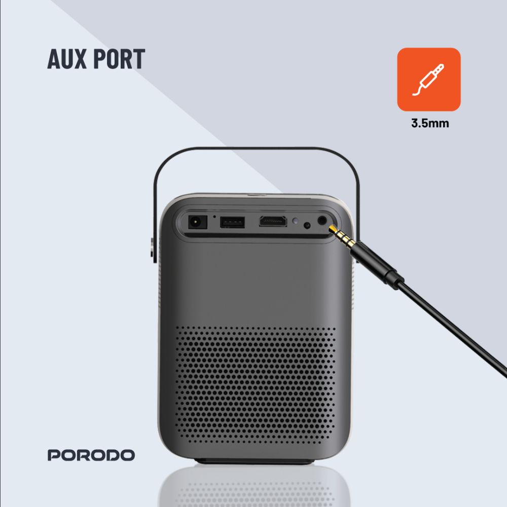 Porodo Full HD Portable Projector – PD-HDPRJAN-BK