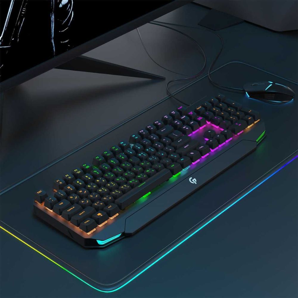 Porodo Gaming Mechanical Gaming Keyboard Ultra | Rainbow Lighting & Aluminum Panel