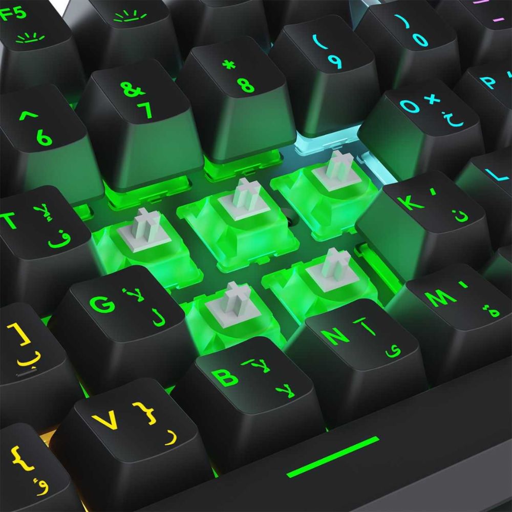 Porodo Gaming Mechanical Gaming Keyboard Ultra | Rainbow Lighting & Aluminum Panel