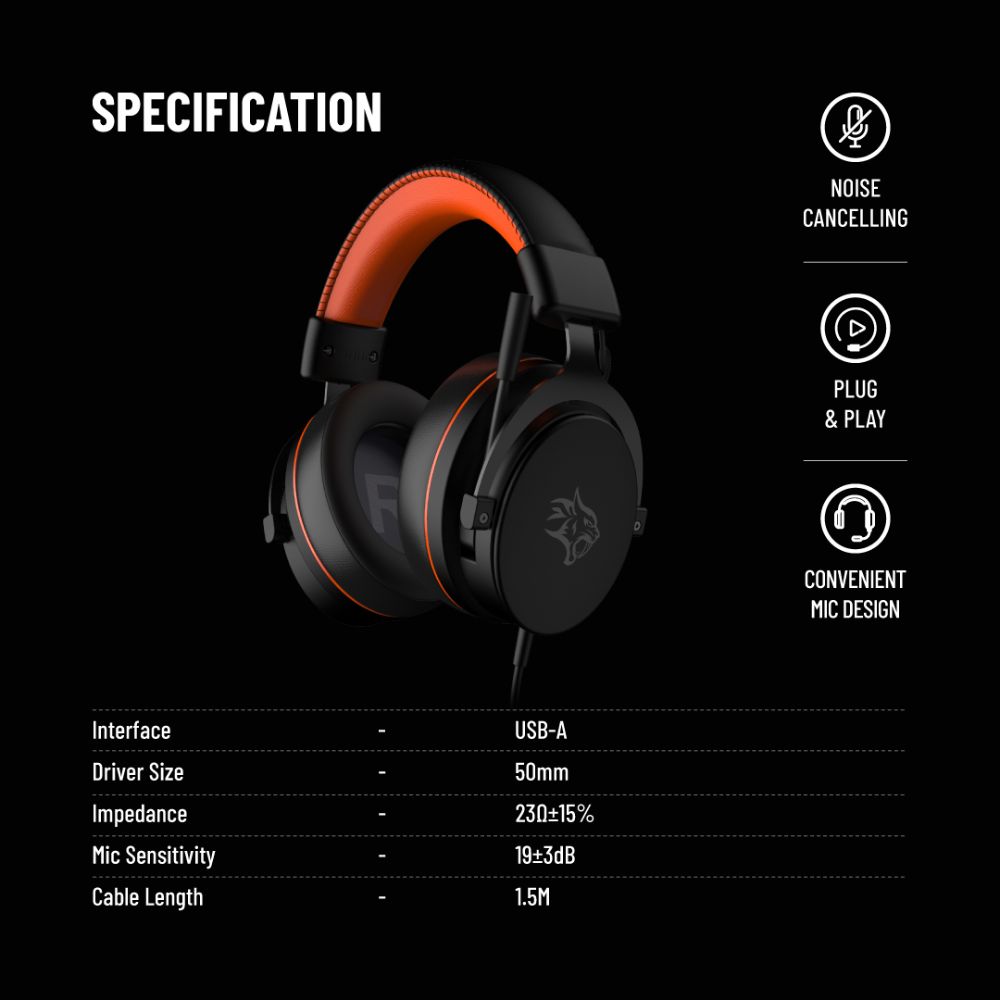 Porodo Gaming PC RGB ENC Gaming Headphones – PDX417-OGBK