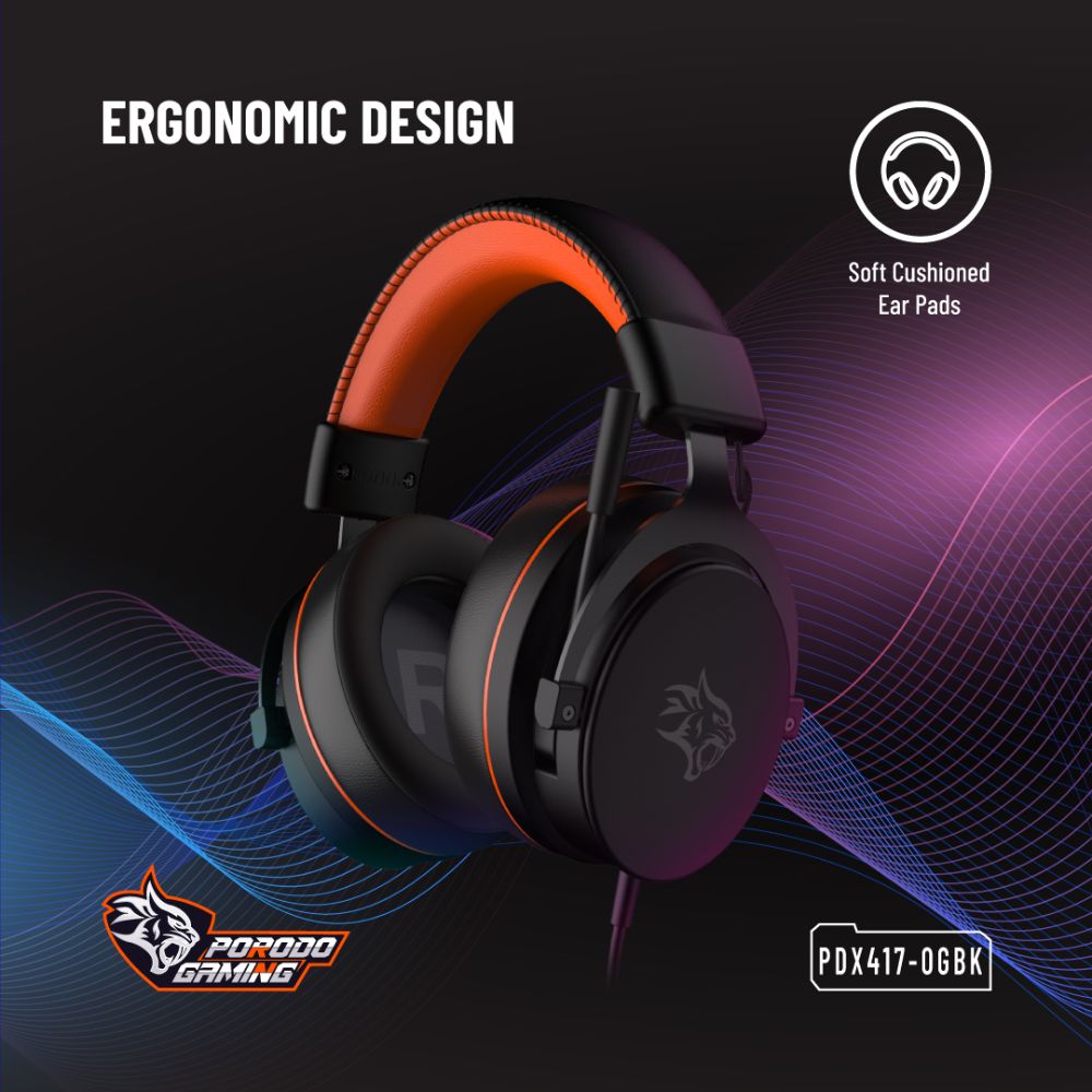 Porodo Gaming PC RGB ENC Gaming Headphones – PDX417-OGBK