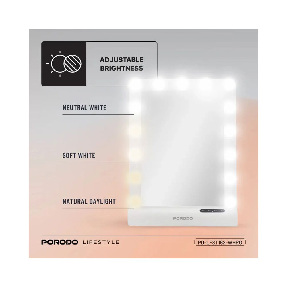 Porodo Lifestyle Hollywood Vanity Lighted Mirror