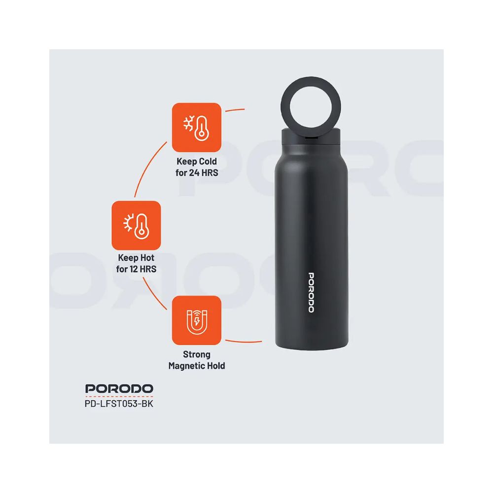 Porodo Lifestyle Magnetic Mount Water Bottle 700mL