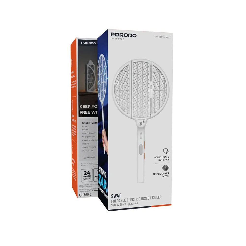 Porodo Lifestyle Swat Foldable Electric Insect Killer – White