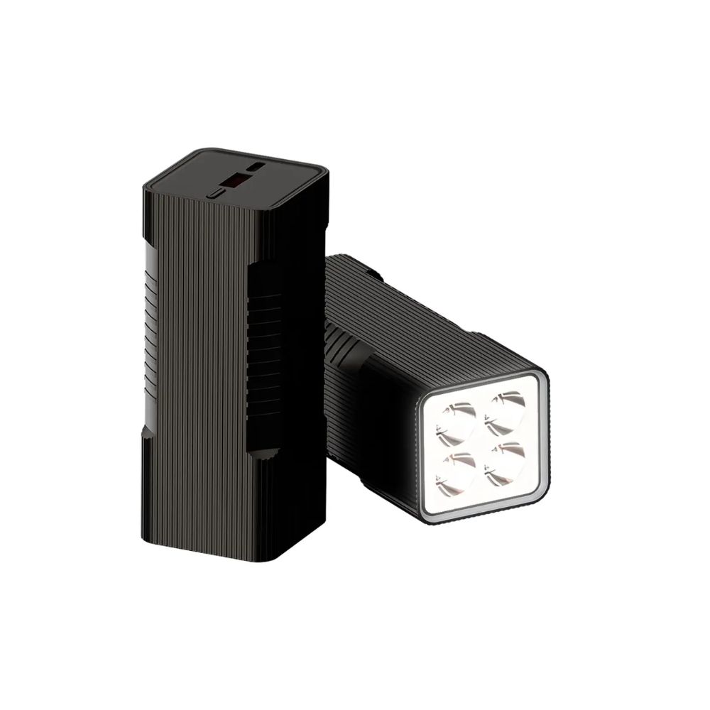 Porodo Lumera 10000mAh Power Bank with Built-In Flashlight - Black