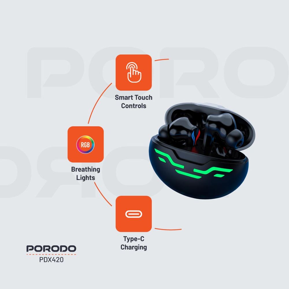 Porodo PDX420 Gaming Ultra Low-Latency Earbuds