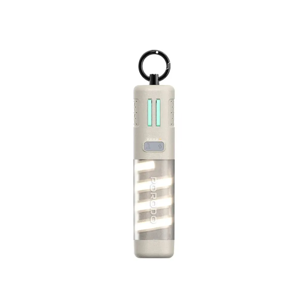 Porodo PowerBeam 5000mAh Power Bank with Built-In Flashlight - Khaki
