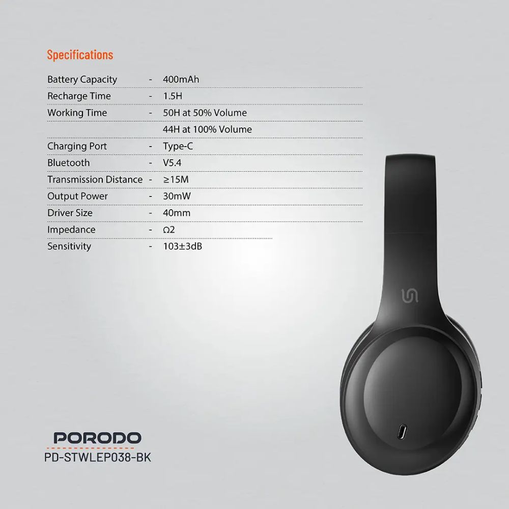 Porodo Soundtec PRIMO Wireless Headphone