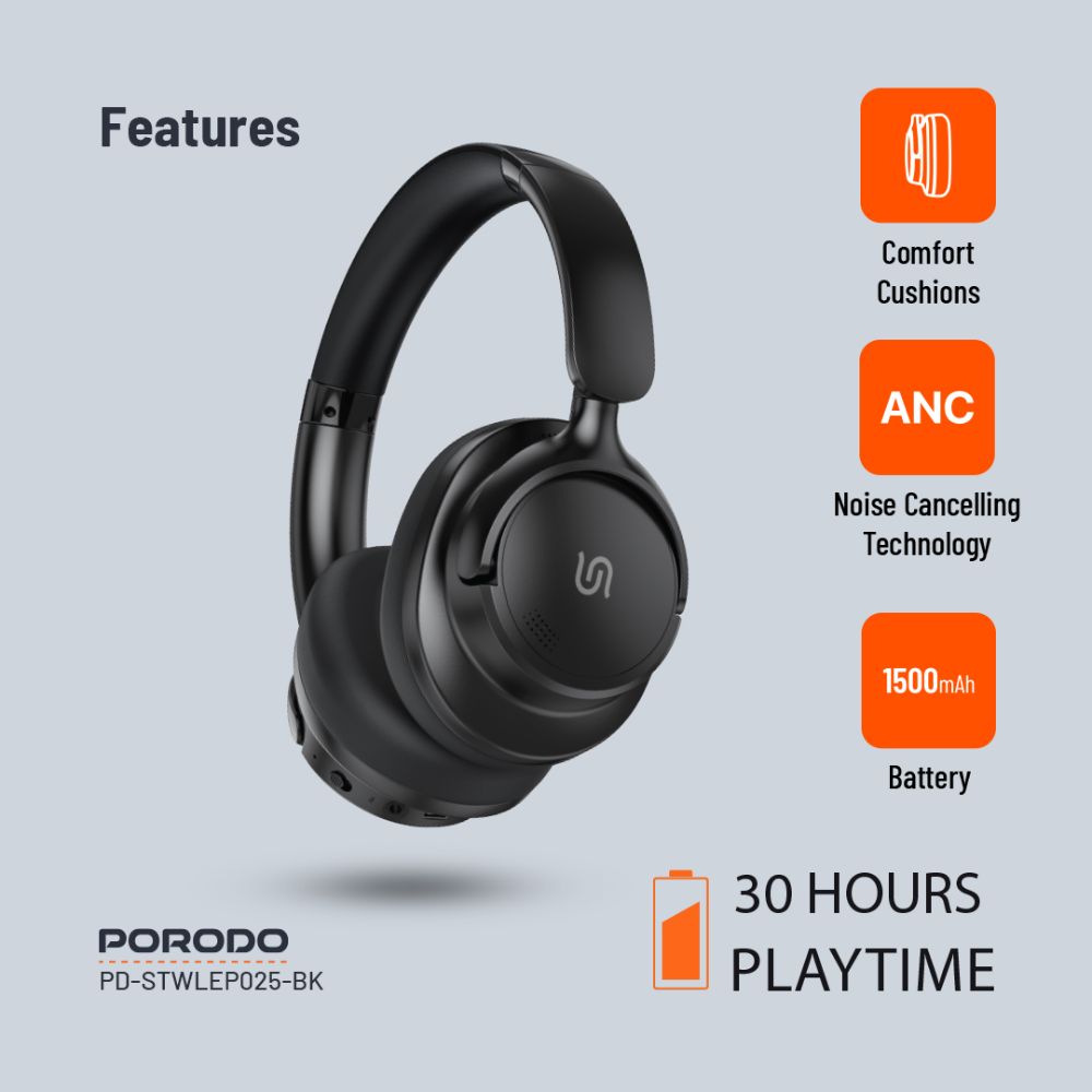 Porodo Soundtec Zen Active Noise-Cancellation Headphone
