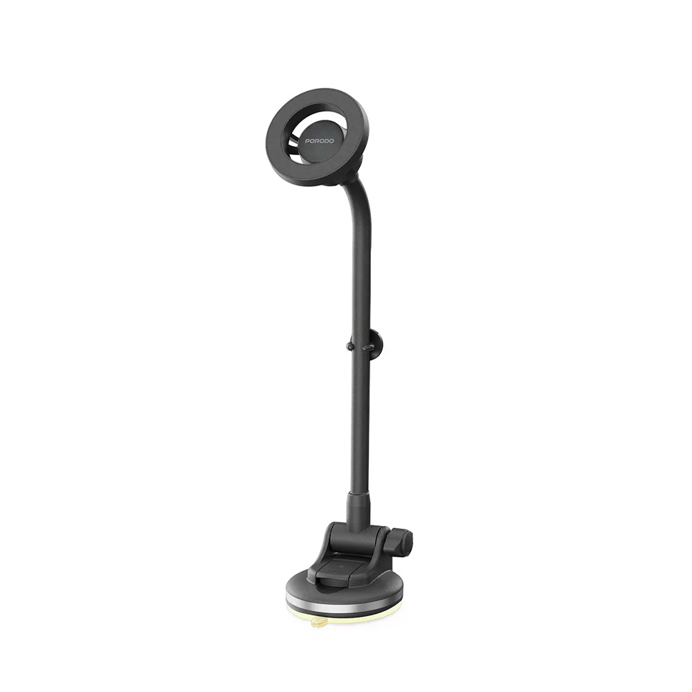 Porodo Vindex Magnetic Car Mount with Extended Flexible Pole – Black