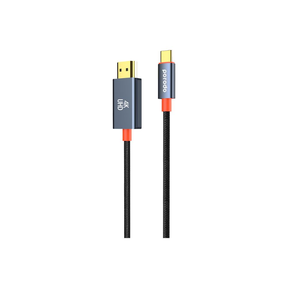 Porodo Woven Cable Type-C to HDMI – C to Lightning