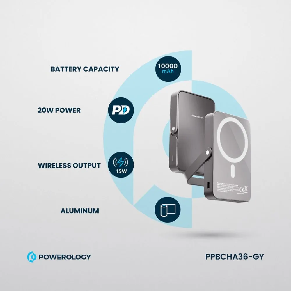 Powerology 10000mAh MagSafe Power Glass Surface