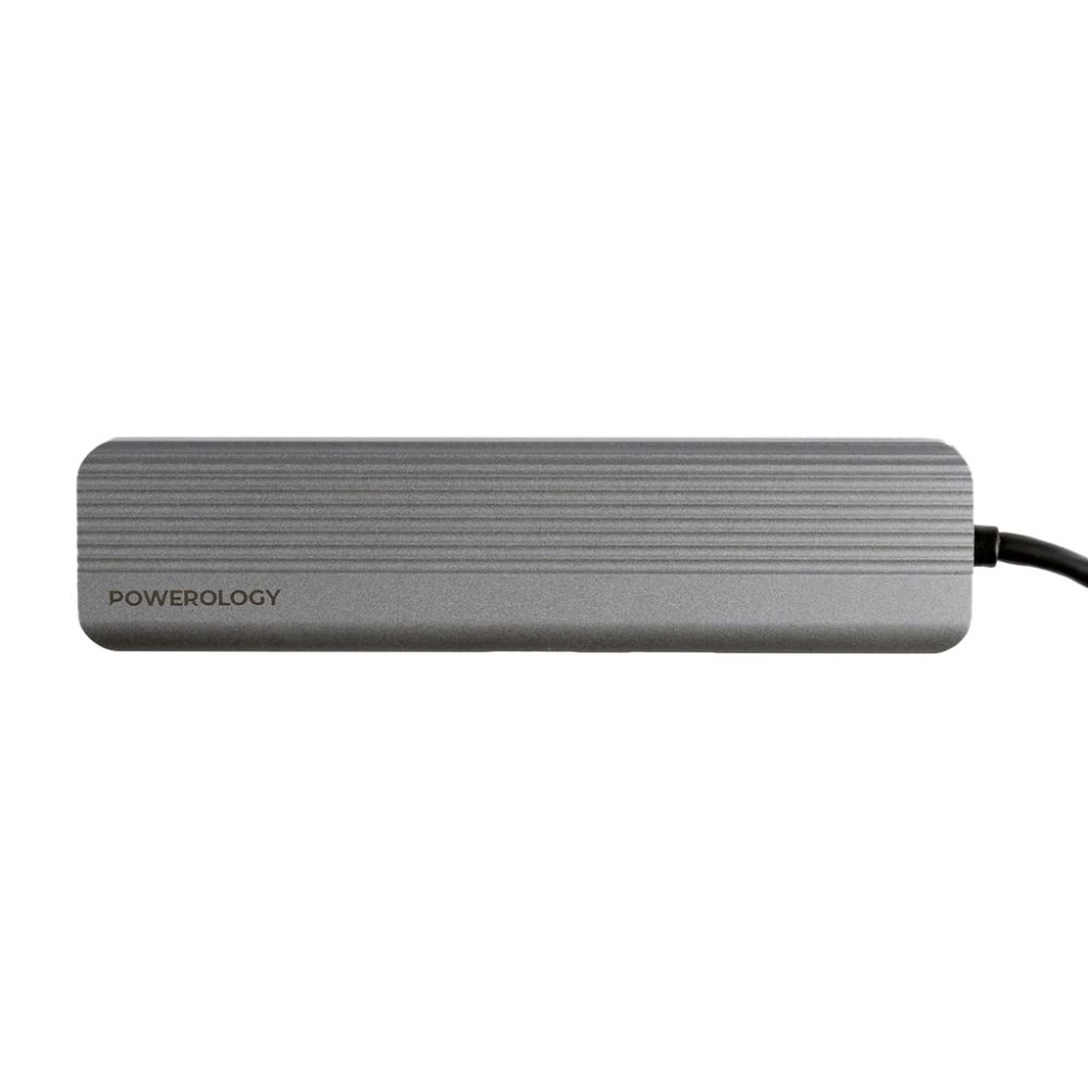 Powerology 6-in-1 Slim 4K HDMI USB-C Hub
