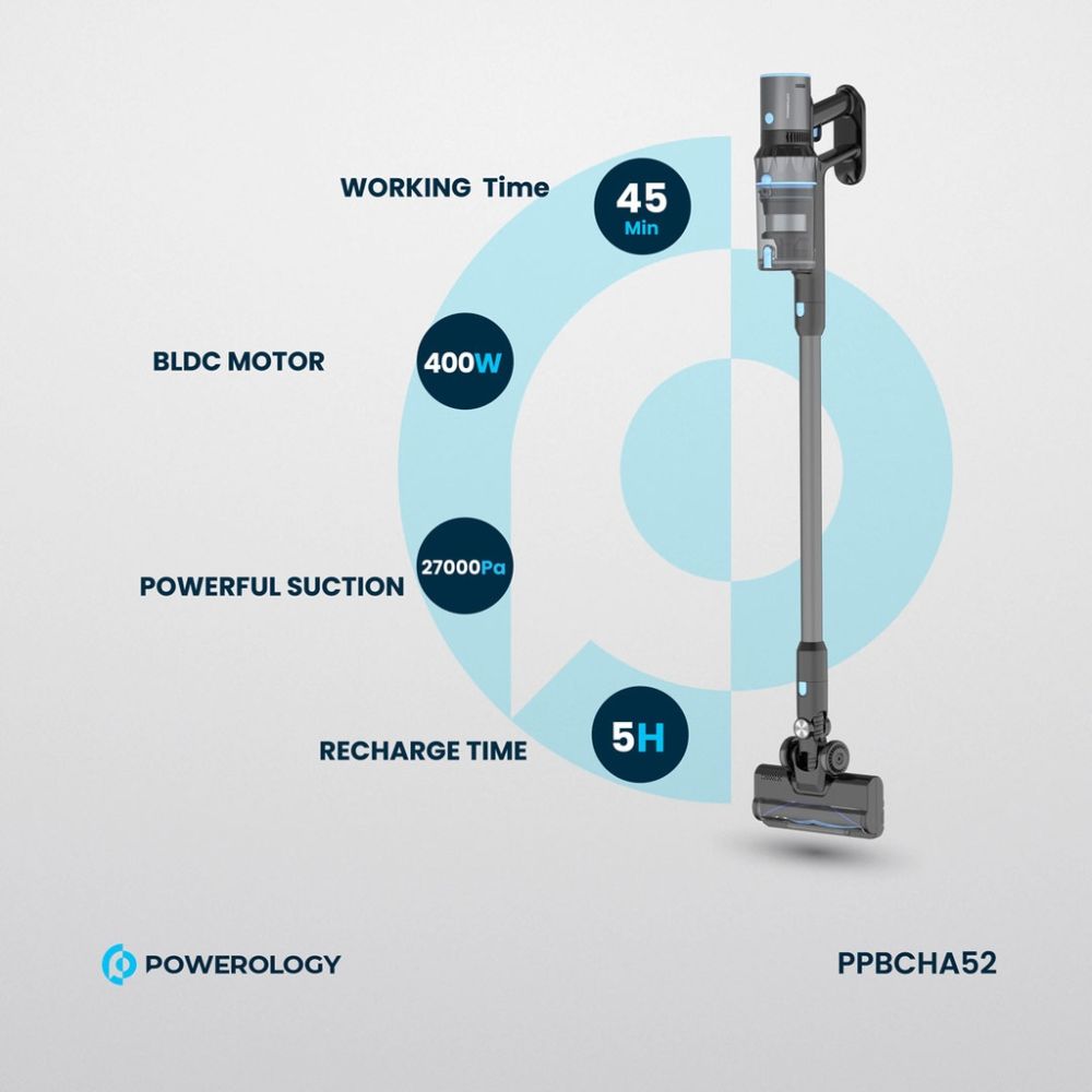 Powerology Cordless Stick Vacuum PPBCHA52 – Black