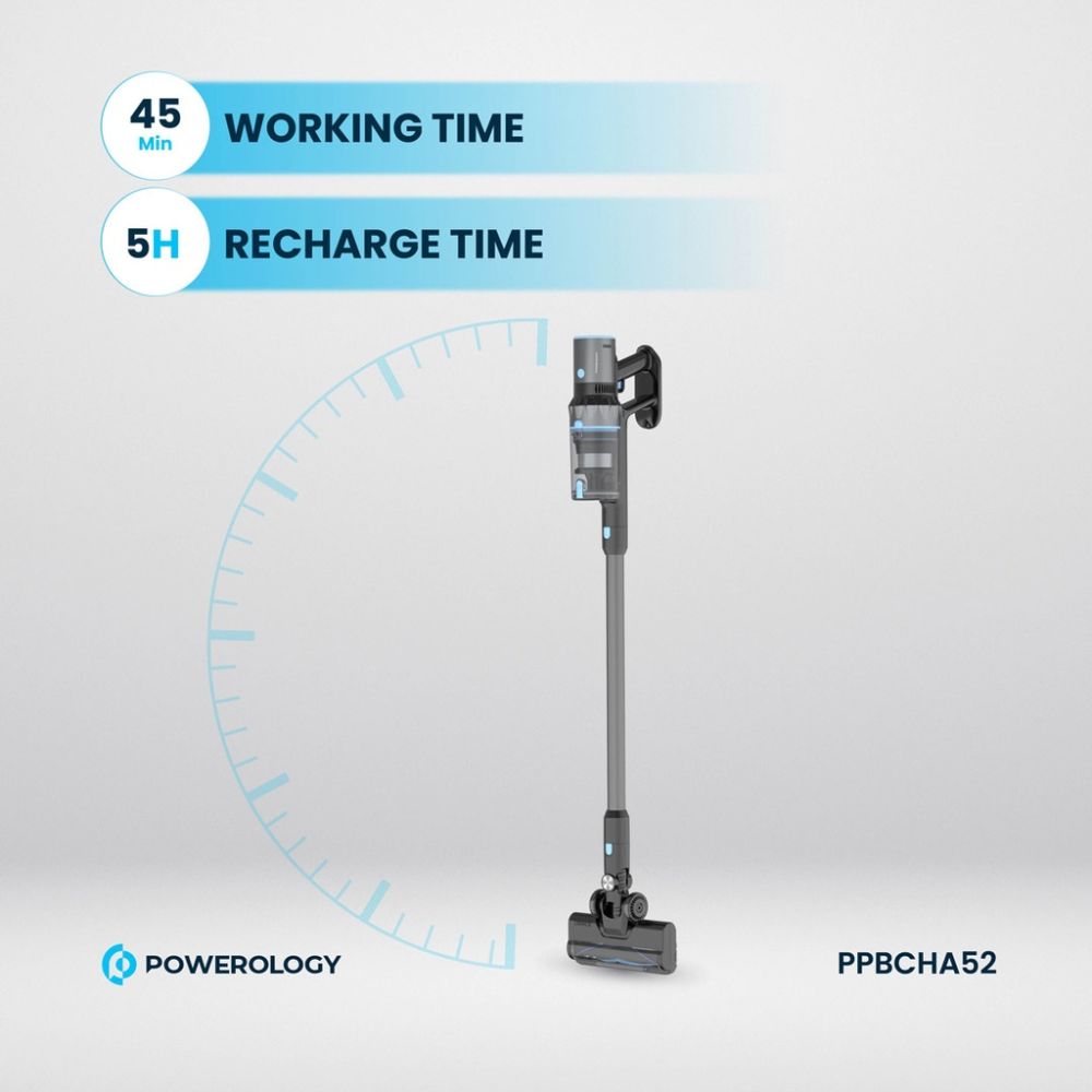 Powerology Cordless Stick Vacuum PPBCHA52 – Black