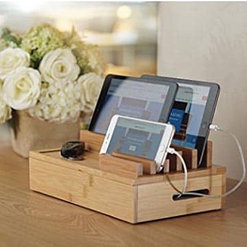 PowerStation Large – Smartphone and Tablet charging station made of wood – Bamboo