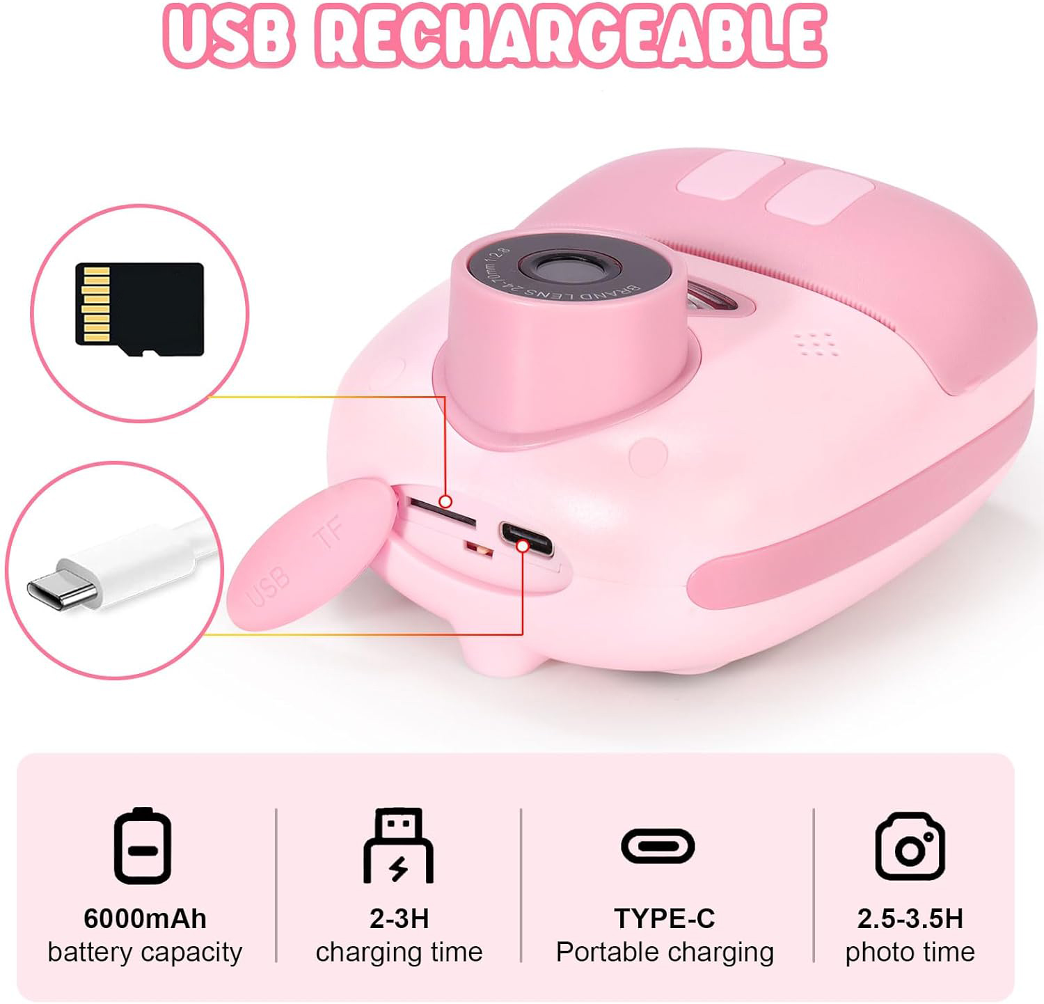 Print Camera D10 HD 1080P Instant Camera for Kids