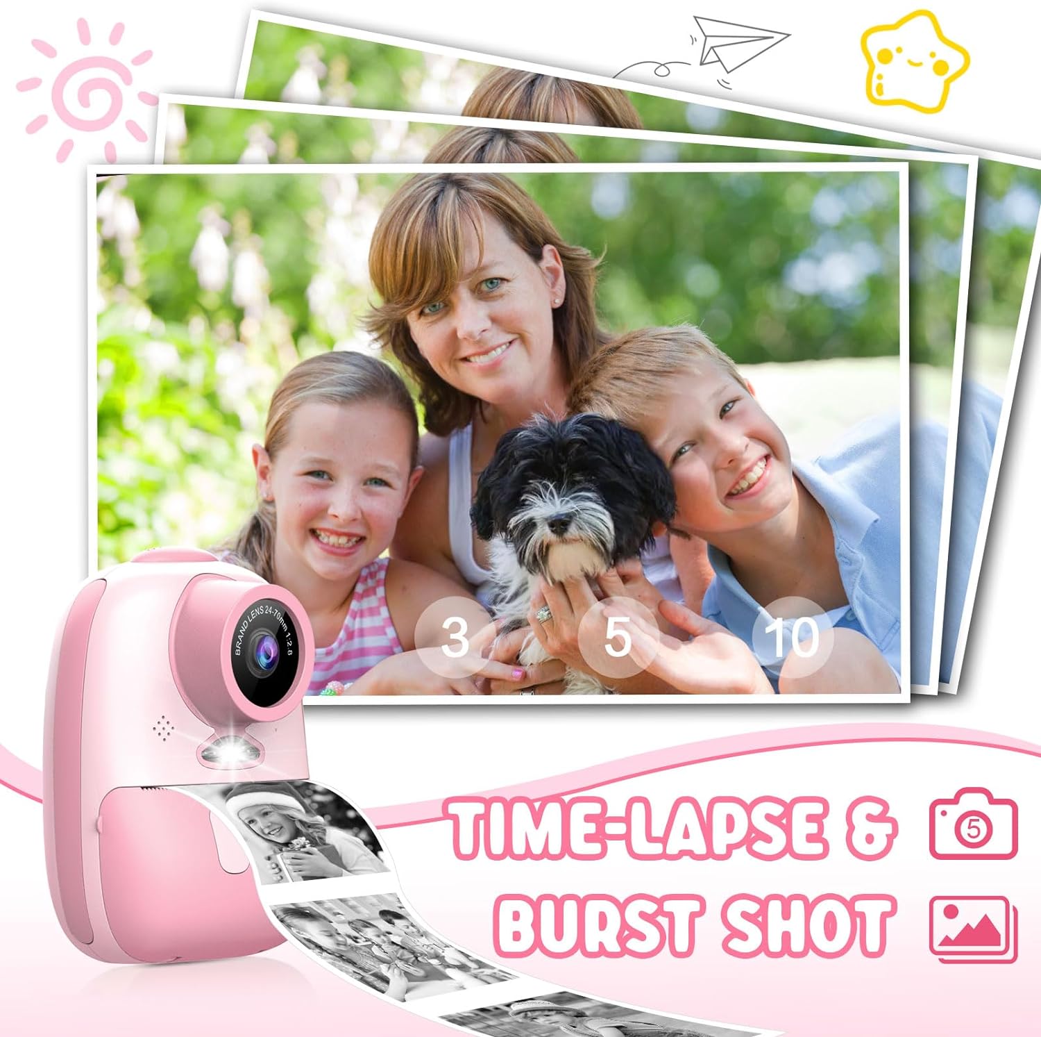 Print Camera D10 HD 1080P Instant Camera for Kids
