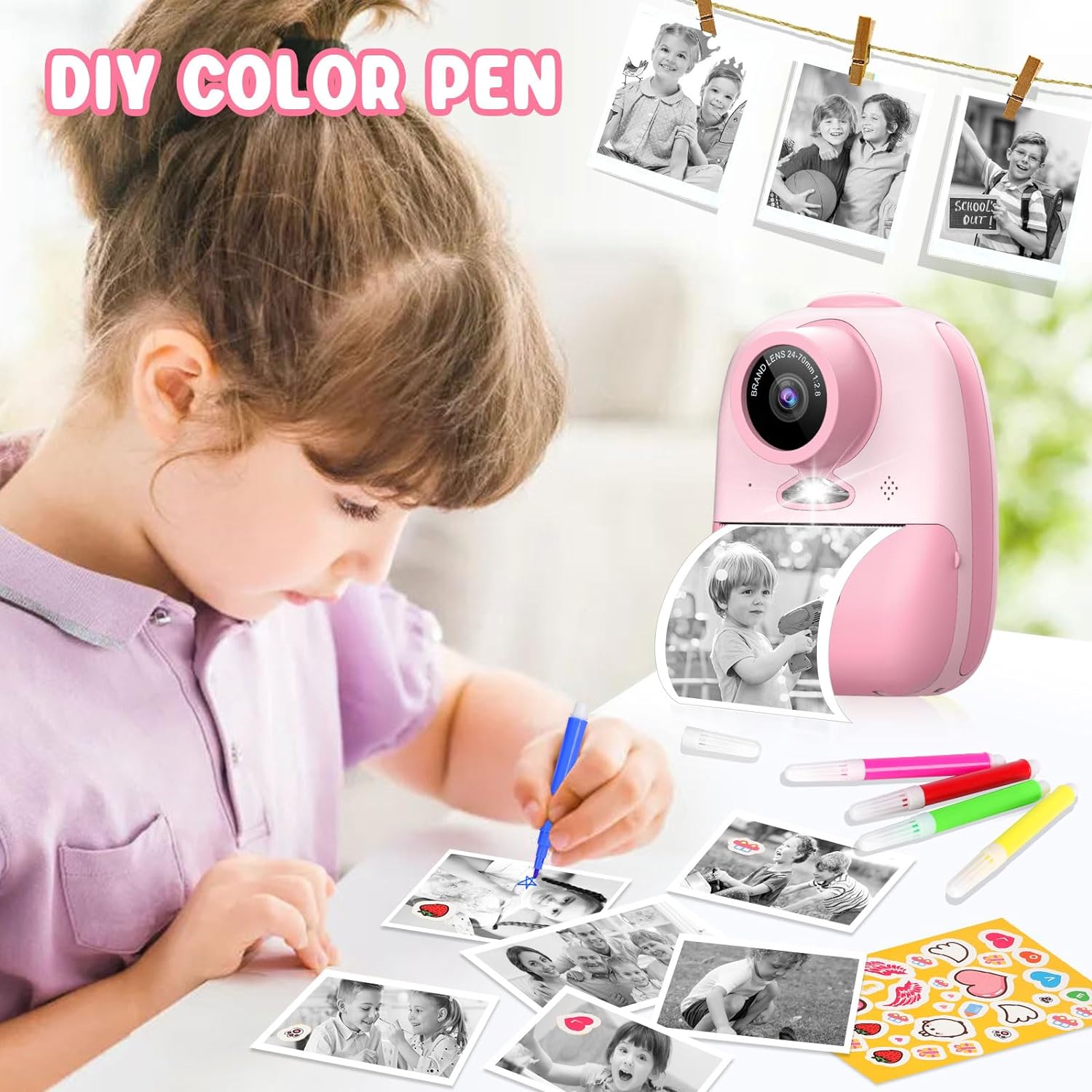 Print Camera D10 HD 1080P Instant Camera for Kids