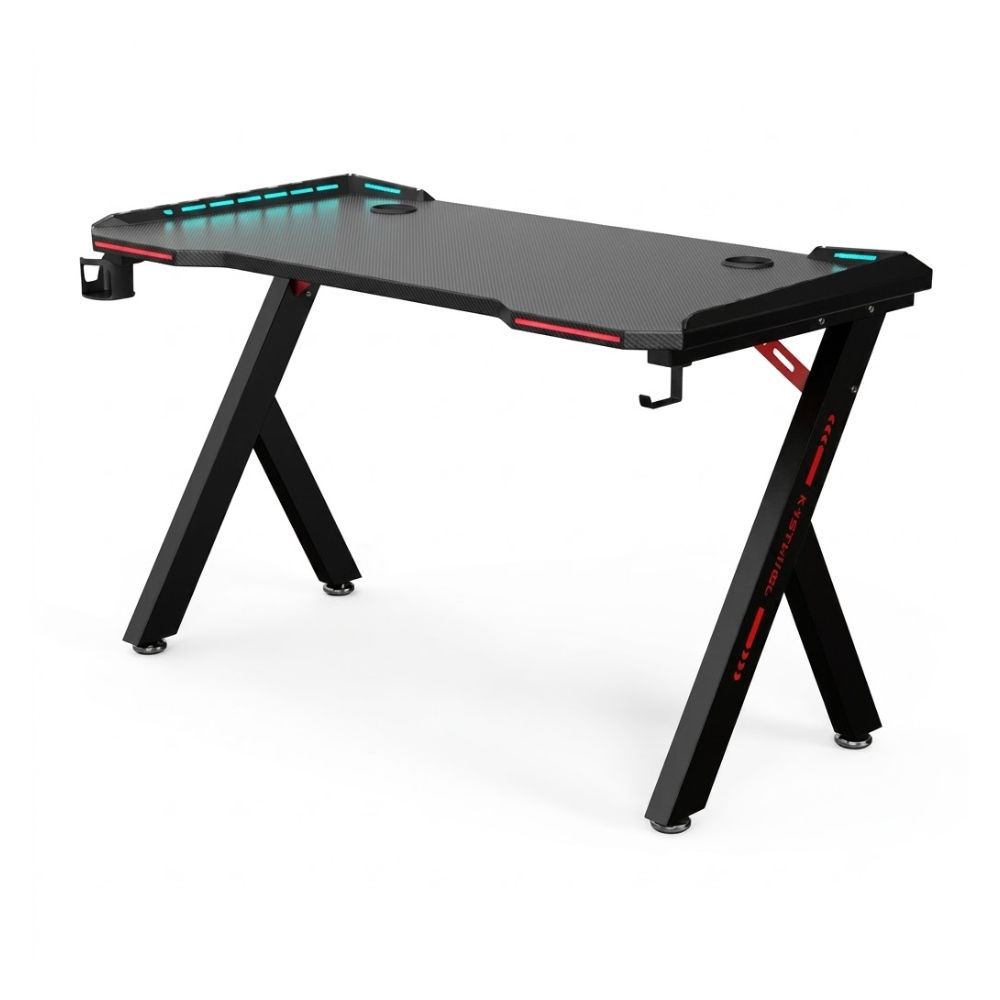 Pro Gaming Desk 120CM, RGB, Carbon Fiber Black