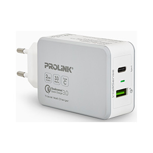Prolink 33W 2-Port Travel Wall Charger