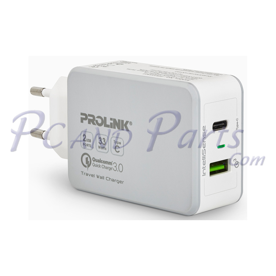 Prolink 33W 2-Port Travel Wall Charger