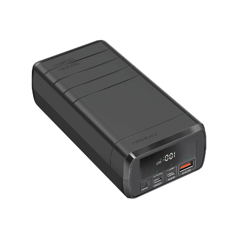 Promate 38000mAh/130W Quick Charging Power Bank | PowerMine-130W