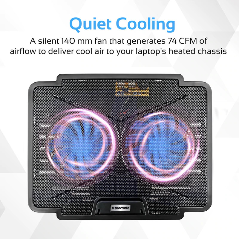 Promate Laptop Cooling Pad with Silent Fan Technology | AirBase-1