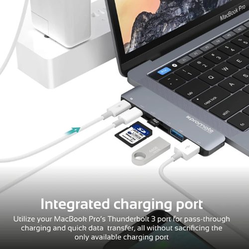 Promate MacHub Speed USB Type-C™ Hub with Thunderbolt 3
