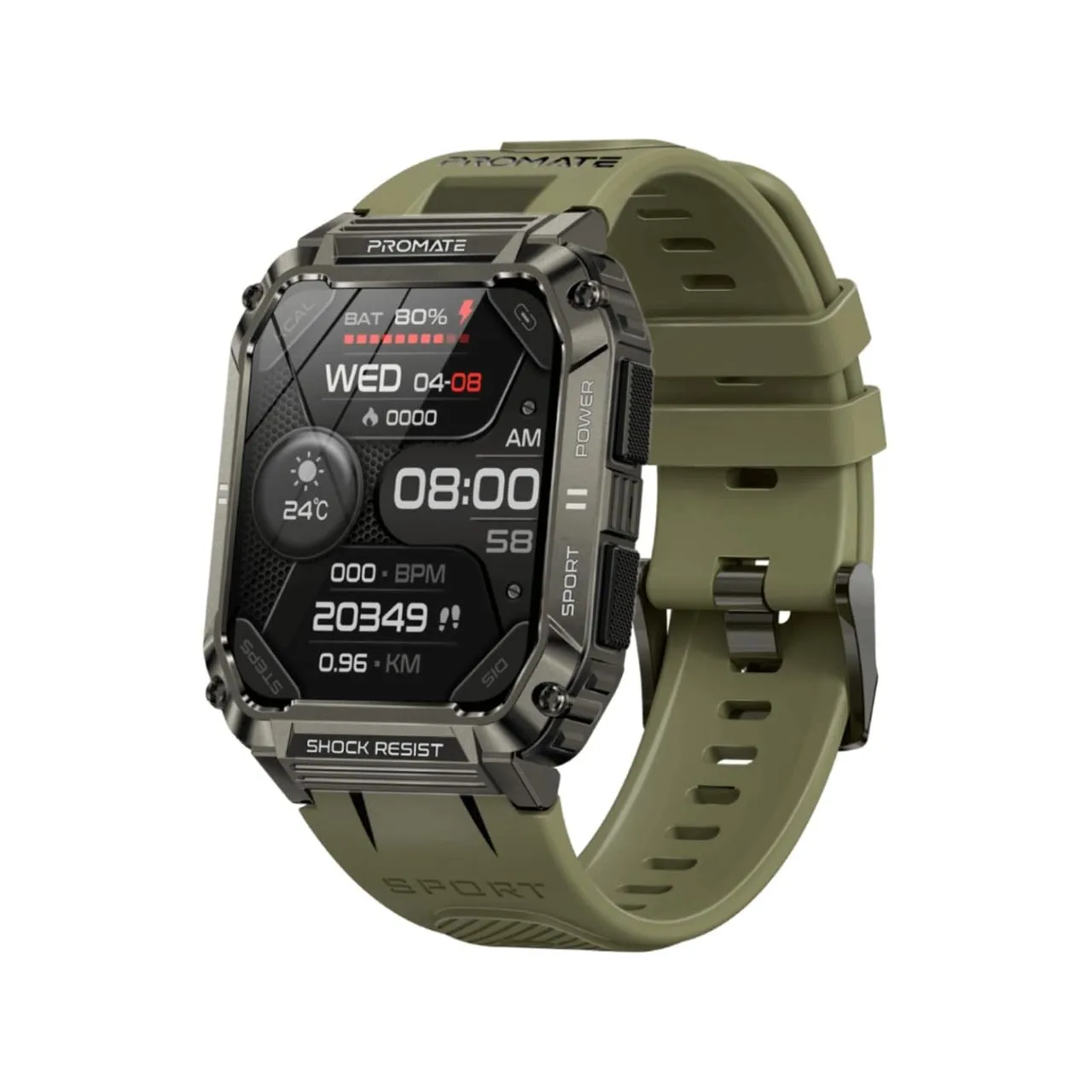 Promate XWatch-S19 Smartwatch With Wireless BT Calling - Green