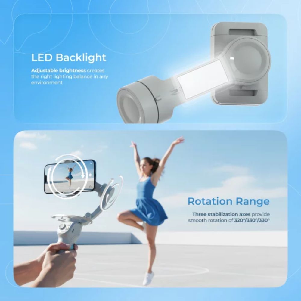 Proove Axis 3 – Axis Gimbal Stabilizer with Integrated LED Light