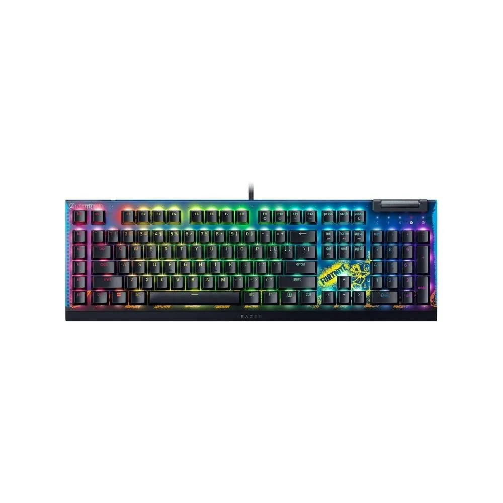 Razer BlackWidow V4 X Full-Size Wired Mechanical Gaming Keyboard – Fortnite Edition (Yellow Switches, US Layout)