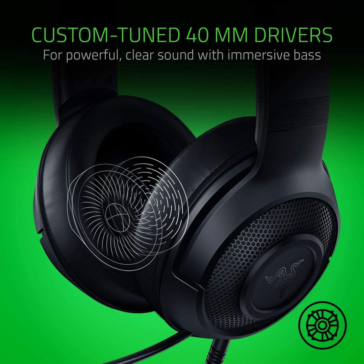 Razer Kraken X Lite Ultralight Gaming Headset: 7.1 Surround Sound – Black
