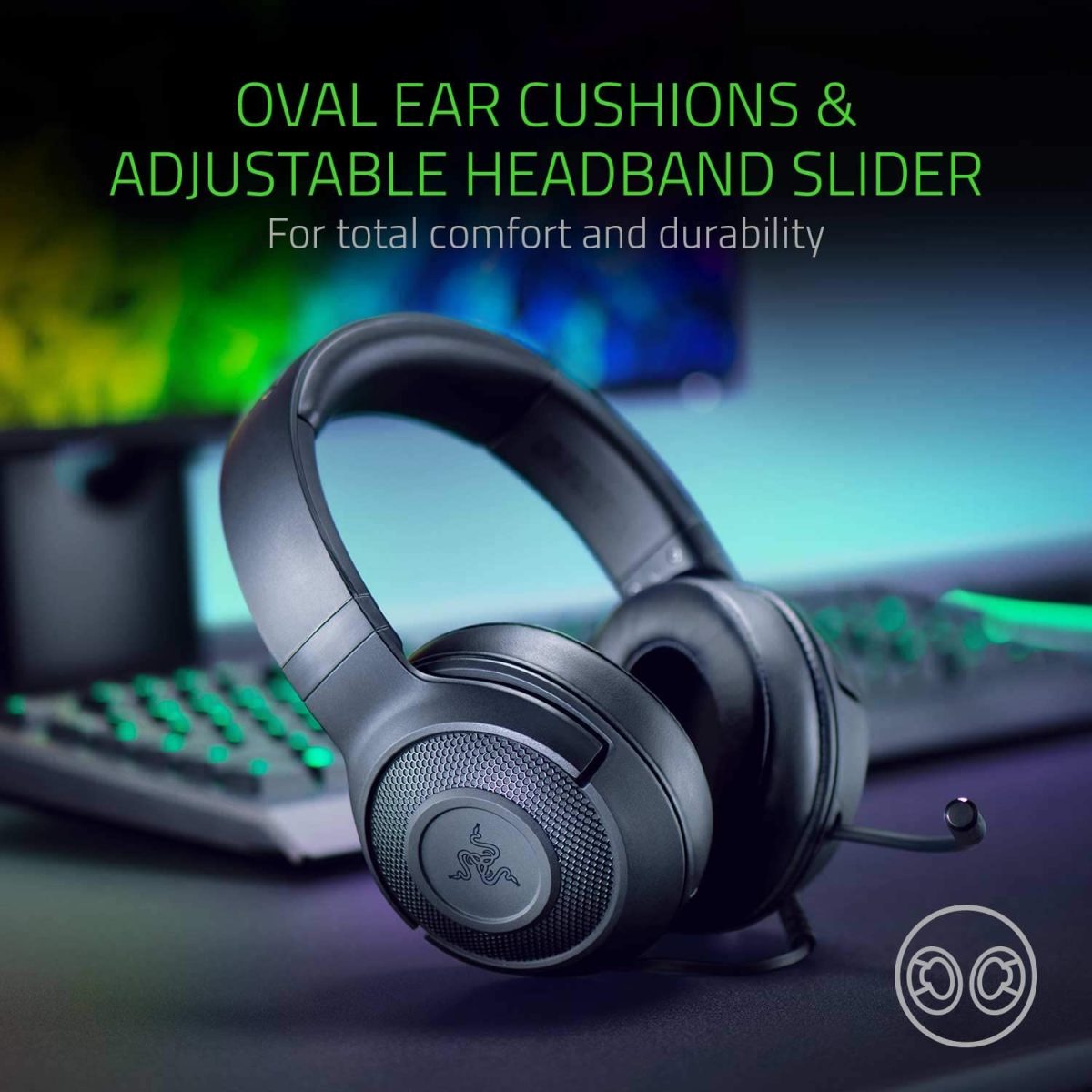 Razer Kraken X Lite Ultralight Gaming Headset: 7.1 Surround Sound – Black