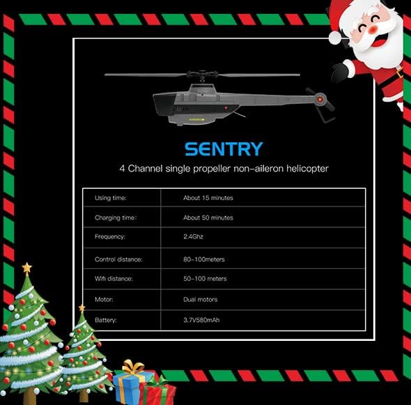 RC Helicopter with Camera for Adults, C128 Ultimate Sentry Drone