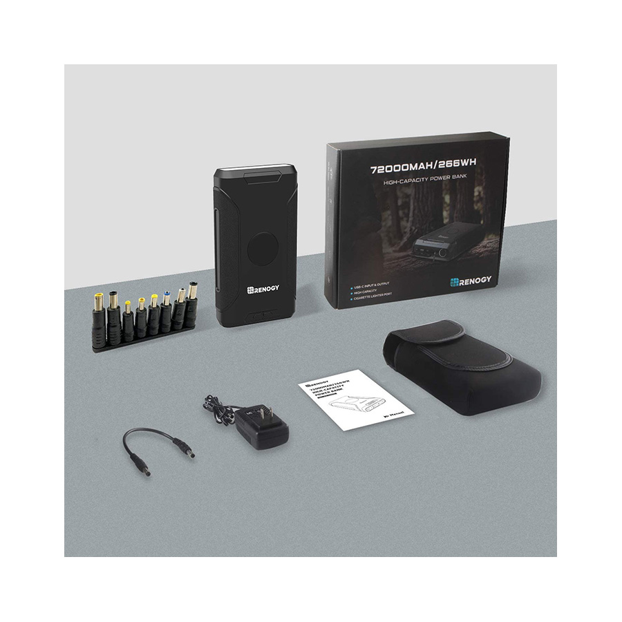 Renogy 72000mAh 266Wh 12v Power Bank with 60W PD