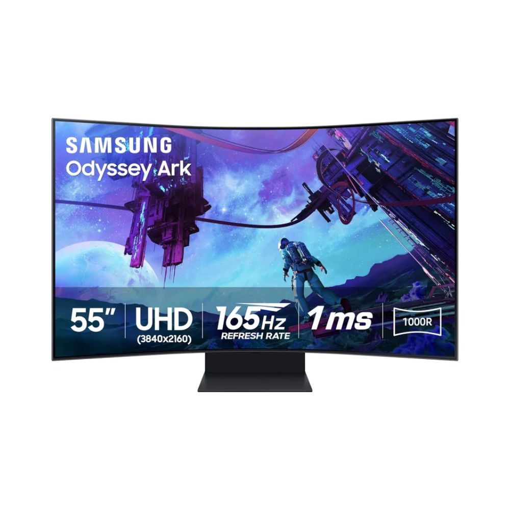 SAMSUNG Odyssey Ark 2nd Gen 55″ 4K UHD 1000R Curved Monitor 165Hz (OB) – LS55CG970NUXEN