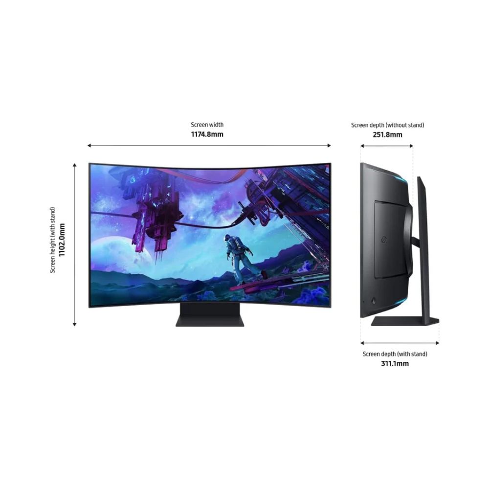 SAMSUNG Odyssey Ark 2nd Gen 55″ 4K UHD 1000R Curved Monitor 165Hz (OB) – LS55CG970NUXEN