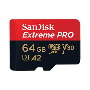 SanDisk 64GB Extreme PRO microSDXC UHS-I CARD + SD Adapter