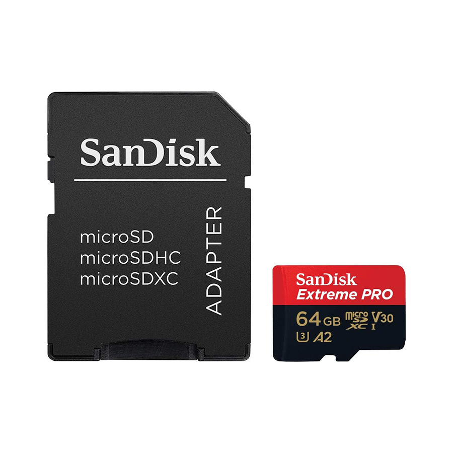 SanDisk 64GB Extreme PRO microSDXC UHS-I CARD + SD Adapter