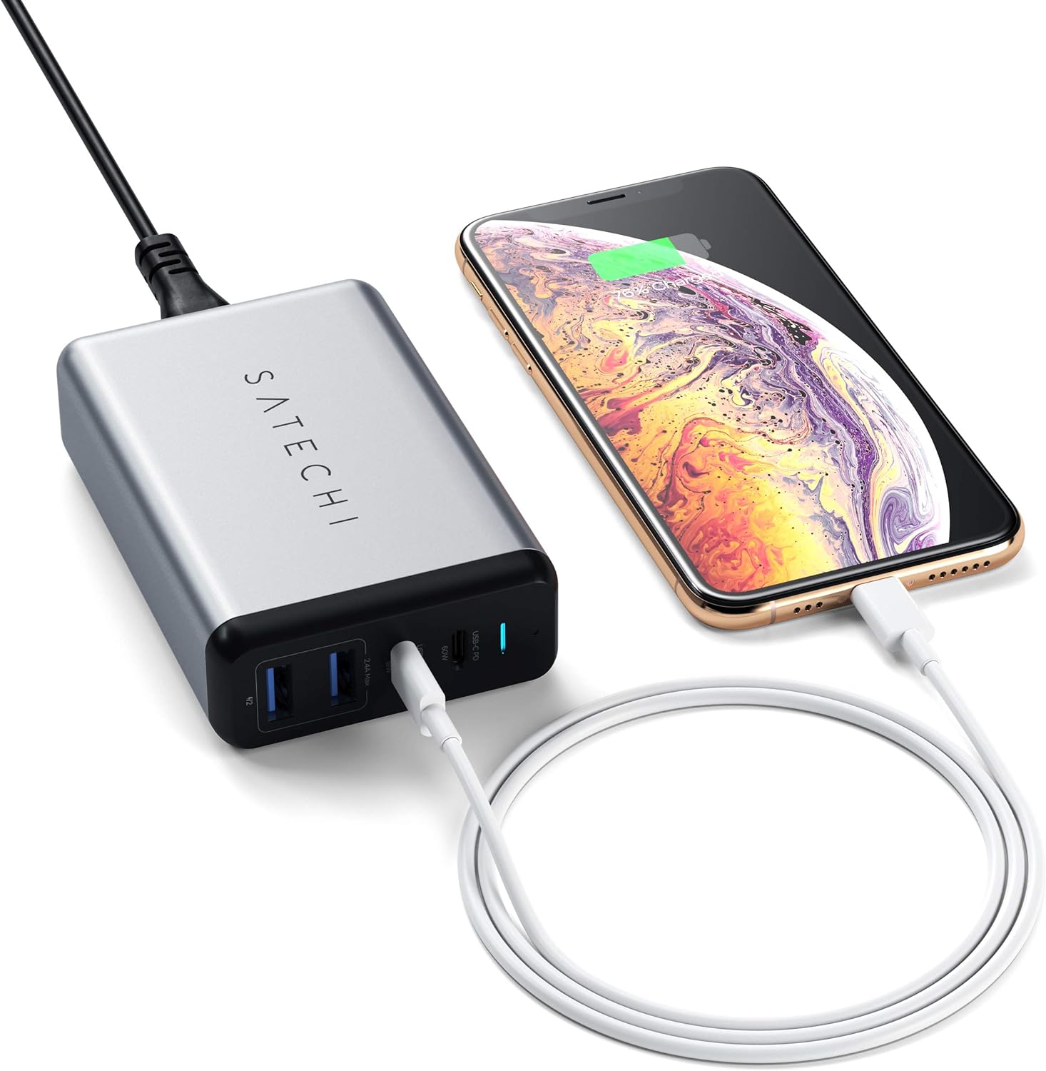 Satechi 75W Dual Type C PD Travel Charger Adapter Multiport