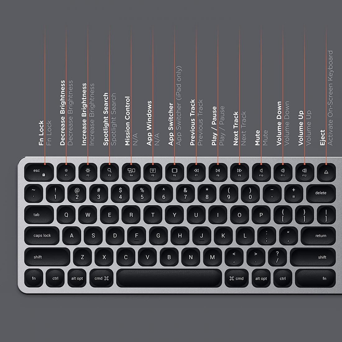 Satechi Aluminum Bluetooth Keyboard with Numeric Keypad