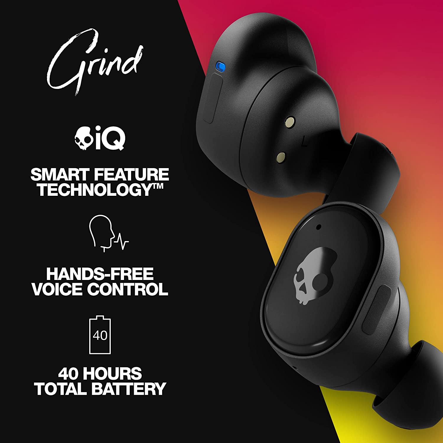 Skullcandy Grind True Wireless In-Ear Earbuds – True Black