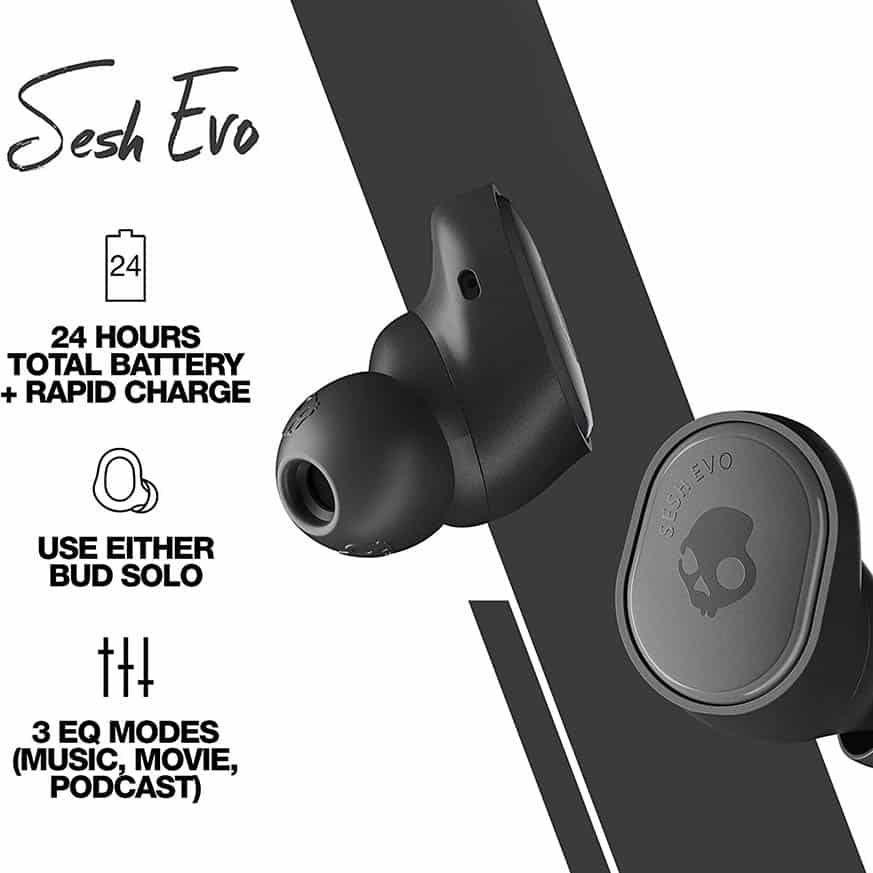 Skullcandy Sesh Evo True Wireless In-Ear Earbud – True Black/Pure Mint