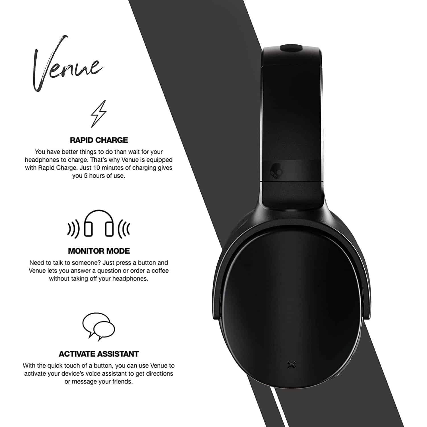 Skullcandy Venue Wireless ANC Over-Ear Headphone – Black