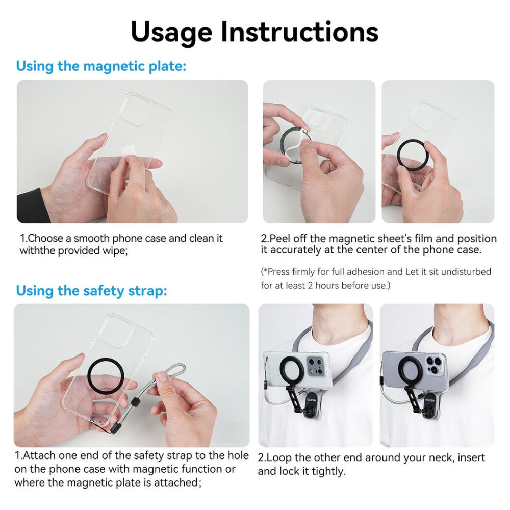 TELESIN Magnetic Smartphone Neck Mount Max