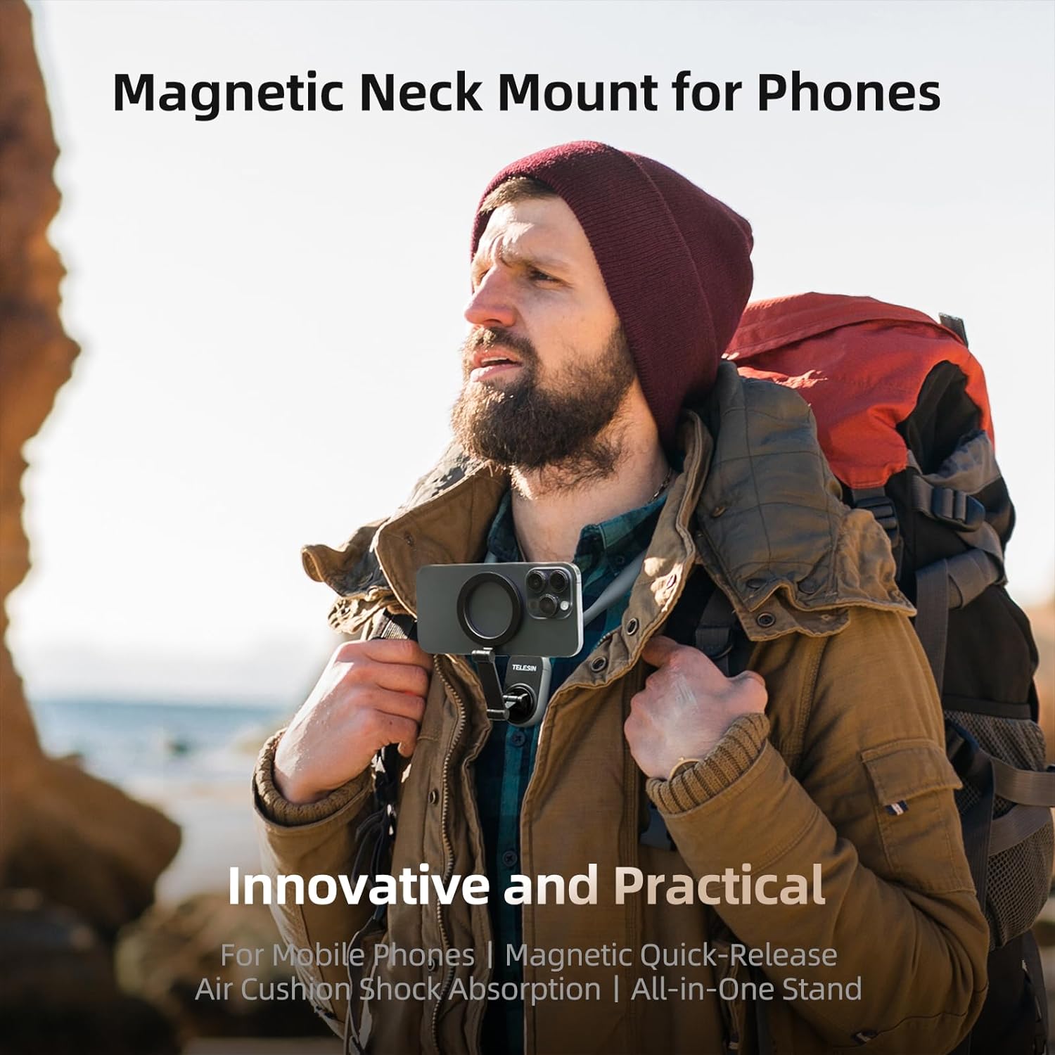 Telesin Smartphone Magnetic Neck Holder MNM-001-B