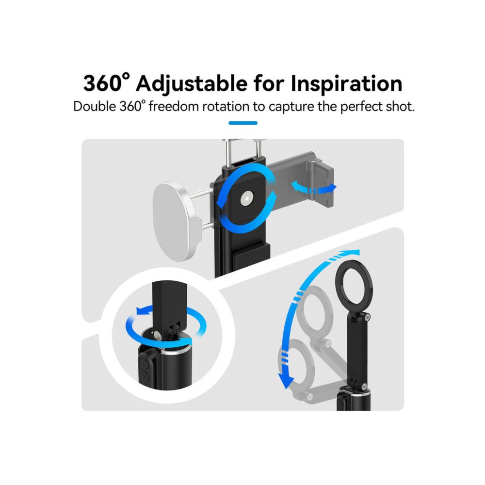 TELESIN Travel Phone Holder with Phone Clip Mount