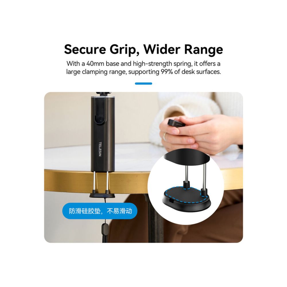 TELESIN Travel Phone Holder with Phone Clip Mount