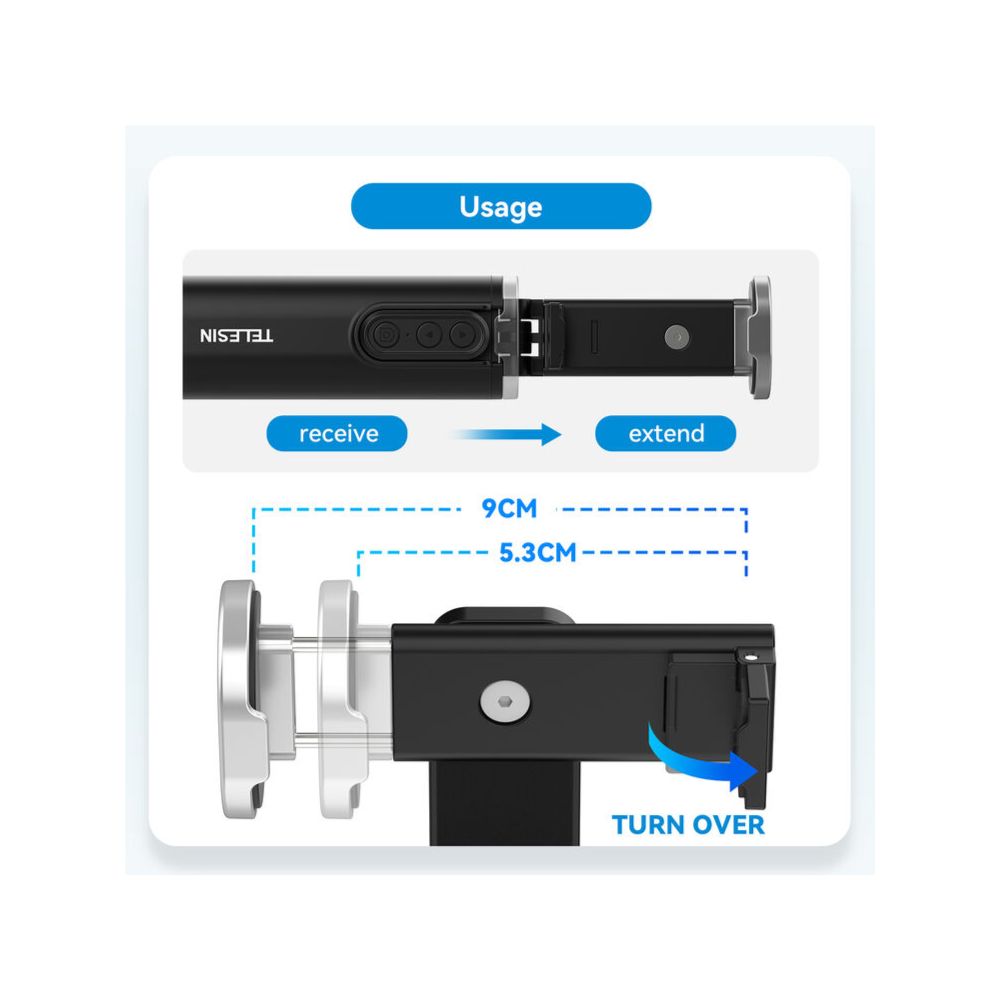 TELESIN Travel Phone Holder with Phone Clip Mount